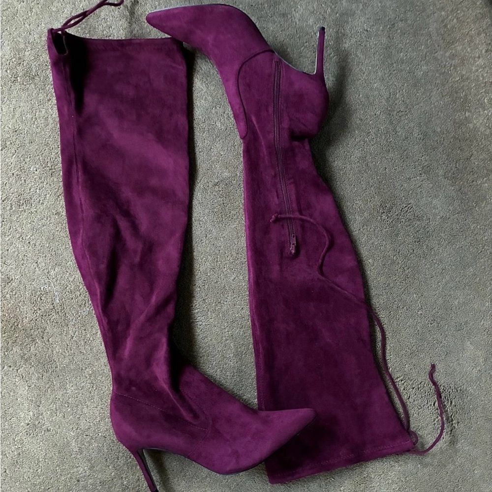 Gorgeous Burgundy Thigh High Boots size 10